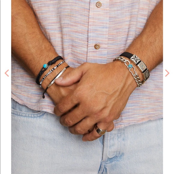 SCOSHA Brooklyn Classic Fishtail Turquoise Button in Black 7.5 inch. - Picture 5 of 6